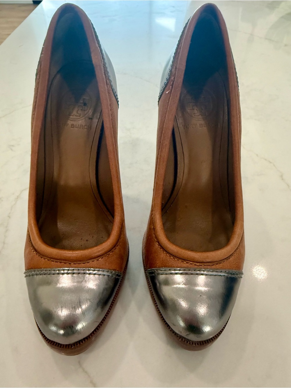 Tory Burch Nova All-Leather Platform Pumps